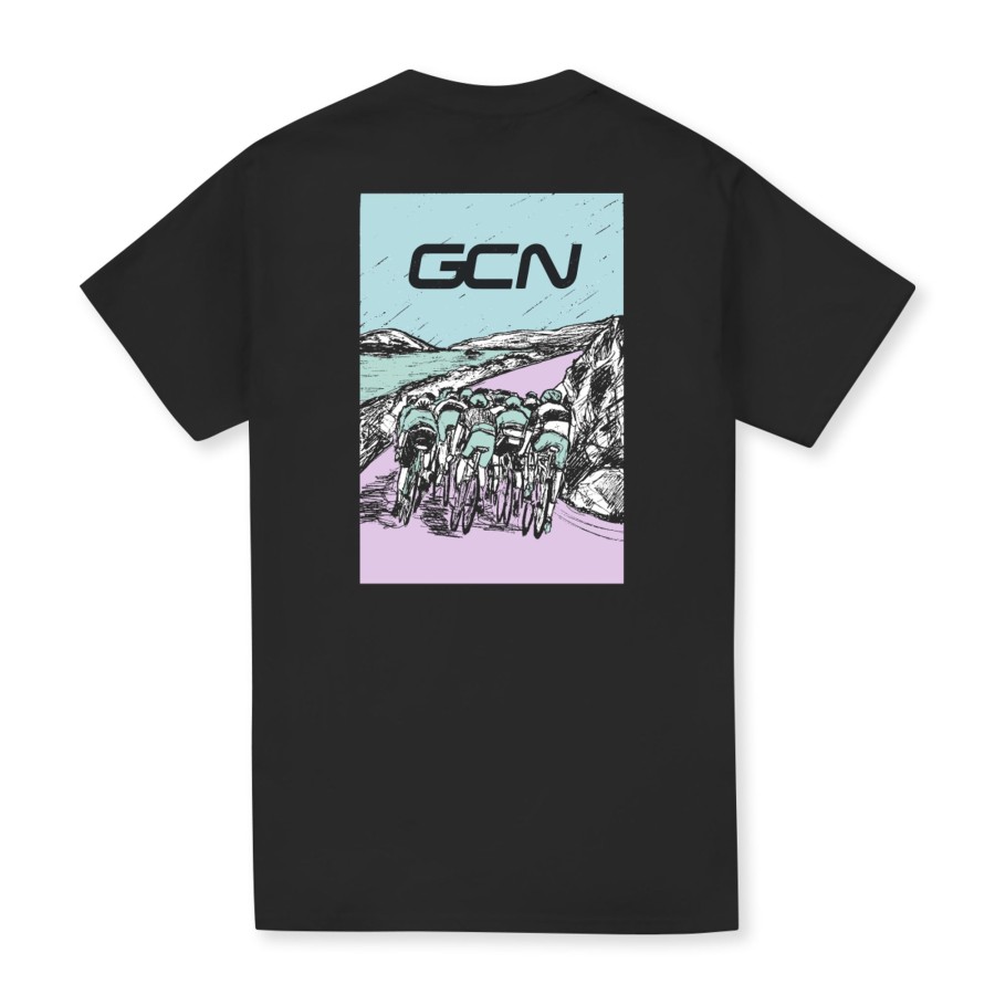 Casual Clothing globalcyclingnetwork | Gcn Peloton Sketch Black T-Shirt