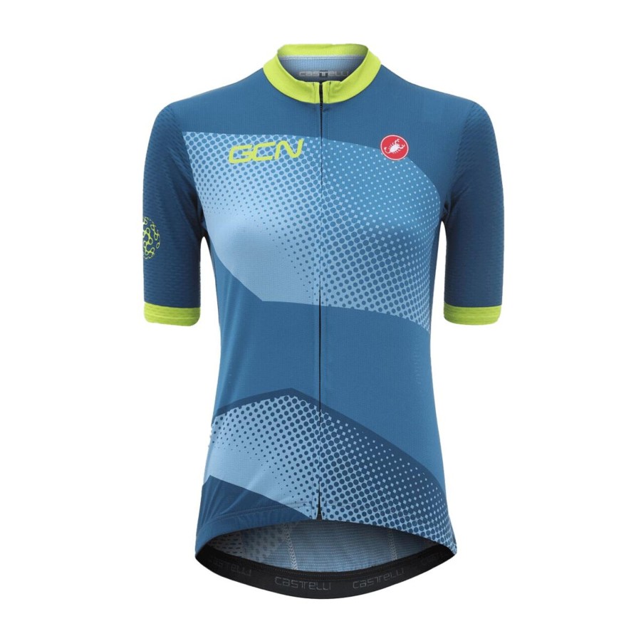 Cycling Kit Castelli | Gcn Castelli Women'S Competizione 2 Blue And Lime Jersey