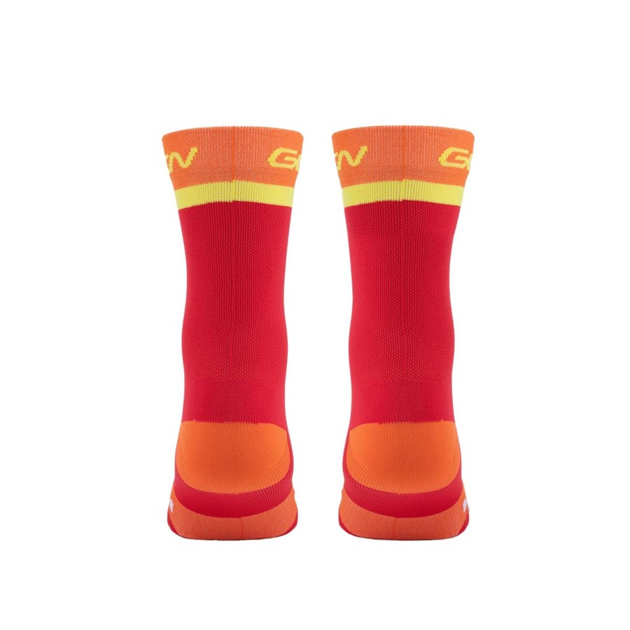 Accessories Castelli | Gcn Castelli Orange And Yellow Rosso Corsa Socks