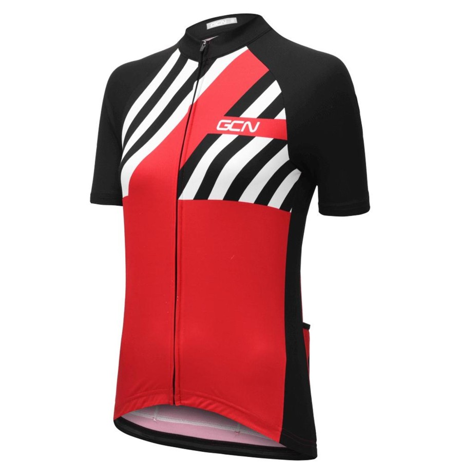 Cycling Kit Bicycle-Line | Gcn Women'S Stripes Fan Jersey - Red & Black