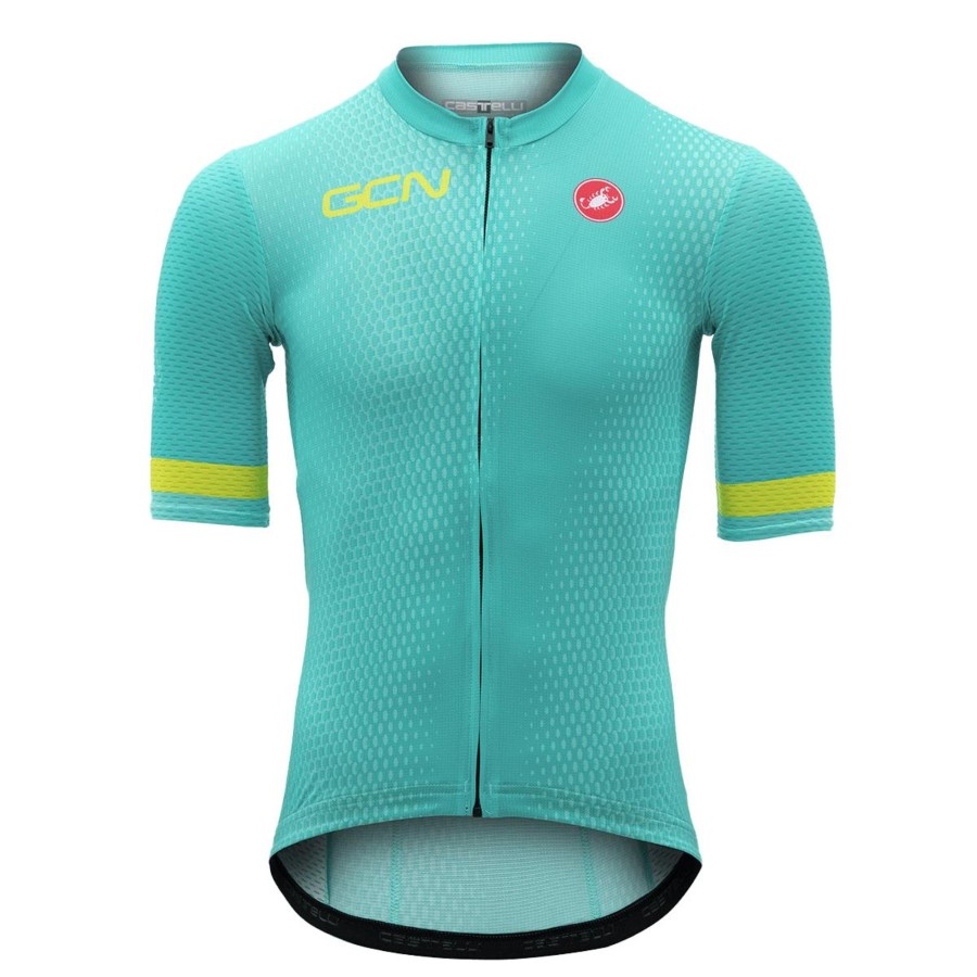 Cycling Kit Castelli | Gcn Castelli Competizione 2 Turquoise And Lime Jersey