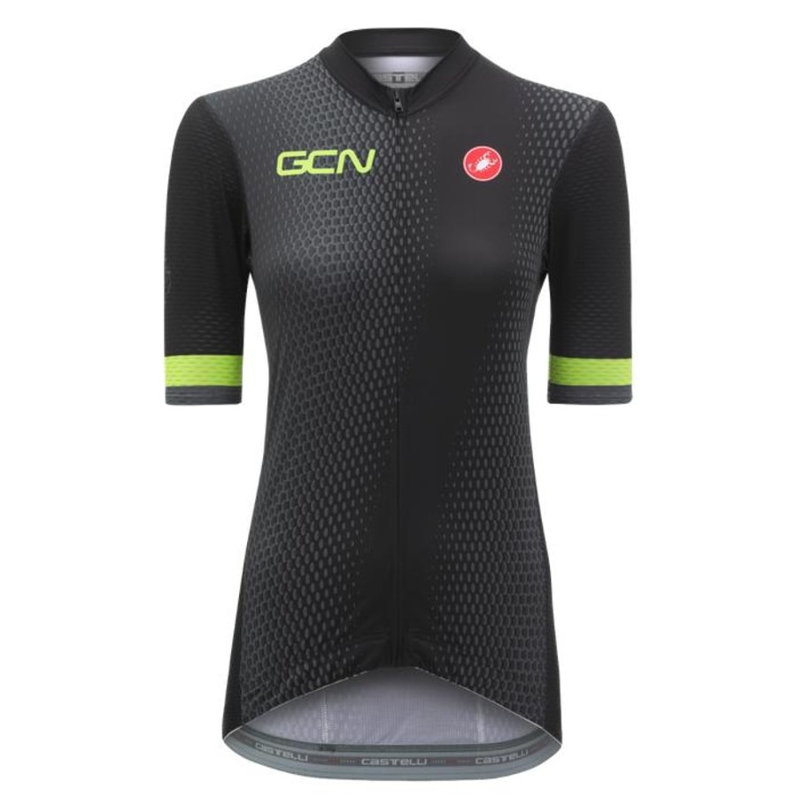 Cycling Kit Castelli | Gcn Castelli Women'S Competizione 2 Black And Lime Stripe Jersey