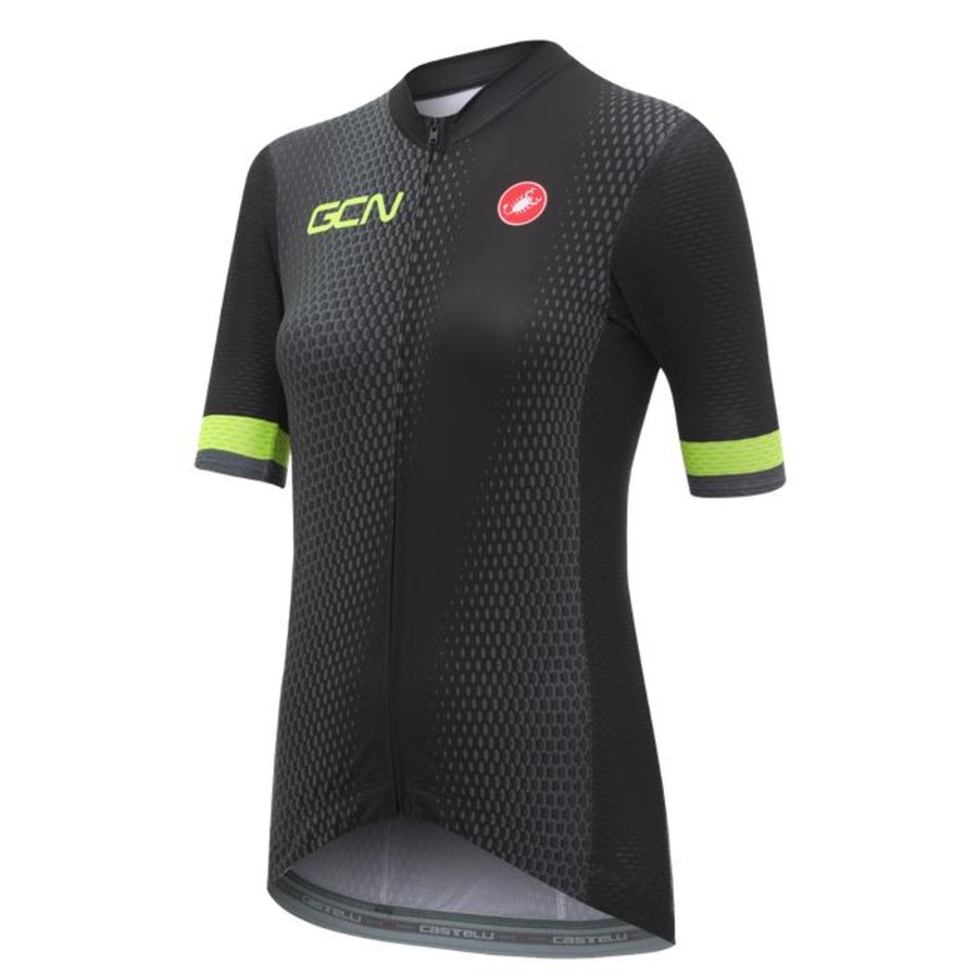 Cycling Kit Castelli | Gcn Castelli Women'S Competizione 2 Black And Lime Stripe Jersey