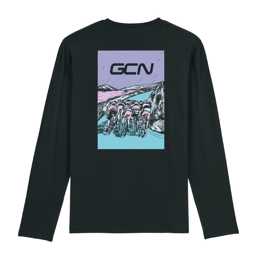 Casual Clothing Frontline | Gcn Peloton Sketch Long Sleeve T-Shirt - Black