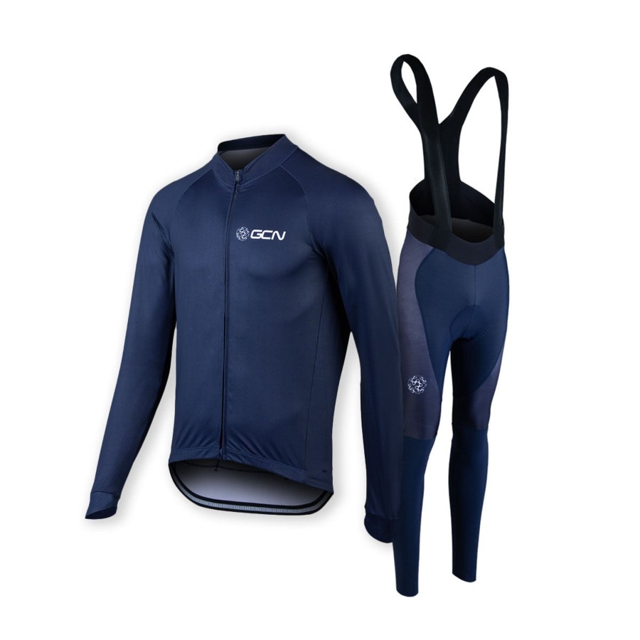 Cycling Kit globalcyclingnetwork | Gcn Core 2.0 Long Sleeve Jersey & Bibtights Bundle - Navy Blue