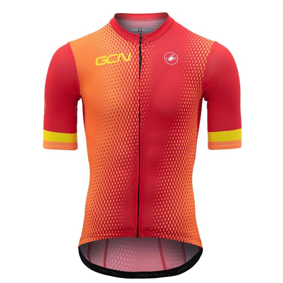 Cycling Kit Castelli | Gcn Castelli Competizione 2 Orange And Yellow Jersey